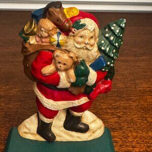 Cast Iron Stocking Holder Santa Toy Tree Sack Teddy Bear Midwest Of Cannon Fall